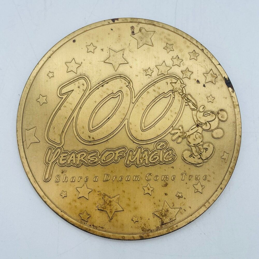 Disney 100 Years Of Magic Coin Share a Dream Come True Walt Disney World 3.5"